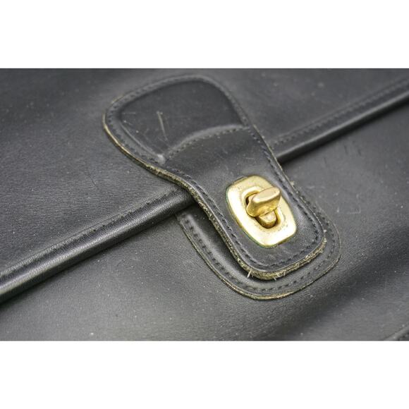 Vintage Coach Metropolitan Briefcase 5180 Black Glove Leather Brass w/ Papers - Picture 2 of 7